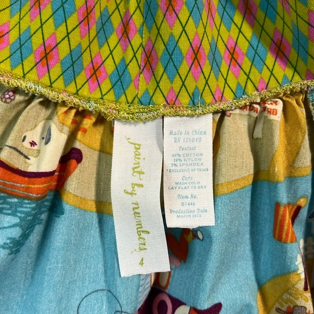 Matilda Jane Paint by Numbers flare pullon skirt patchwork colorful girls size 4